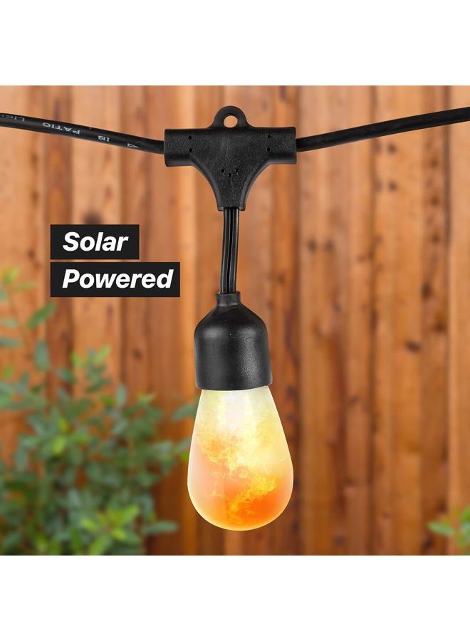 brightech Ambience Pro Solar Powered LED Outdoor String Lights - 27 Ft Commercial Waterproof Patio Lights with Flaming, Flickering Bulbs - Shatterproof String Lights for Backyard, Porch, Deck - Image 5