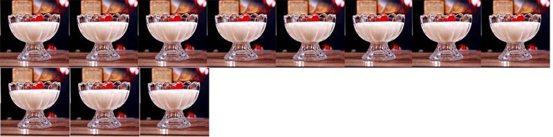 1st Time Stylish Ice Cream Bowl for Ice Cream, Dessert and Pudding, Clear, 100 Ml, Pack of 11, 9.5 X 9.5 X 8 CM- A48 - Image 1