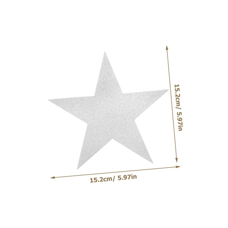 Double Sided Glitter Star Cutouts 50 Sheets Gold Silver Red Blue Classroom Party Wall Decor - Image 3