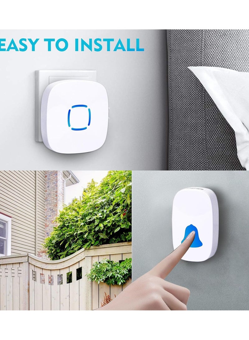 Wireless Doorbell, Waterproof Wireless Doorbell Kit With 36 Bells And AdjUStable Volume; With Sound And Led Home Door Bell Chime - Image 2