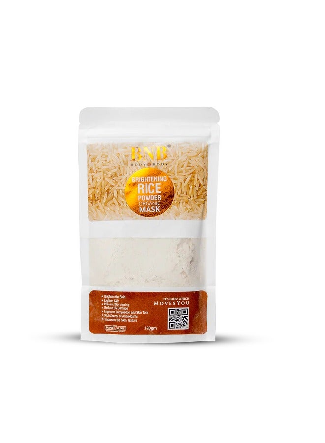 Rice Extract Face Mask 120g | Brightening & Whitening Powder Mask with Rice, Vitamin C & Alpha Arbutin | Evens Skin Tone, Controls Oil & Restores Glow | For Oily & Dull Skin