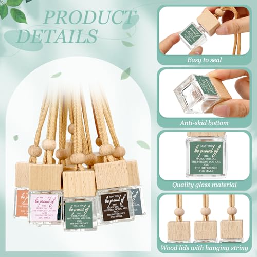 Funnymoom 50 Pcs Appreciation Gift for Coworker Empty Hanging Car Air Freshener Diffuser Bulk May You Be Proud of The Work Thank You Glass Bottles Gifts for Staff Team Intern Teacher - Image 3