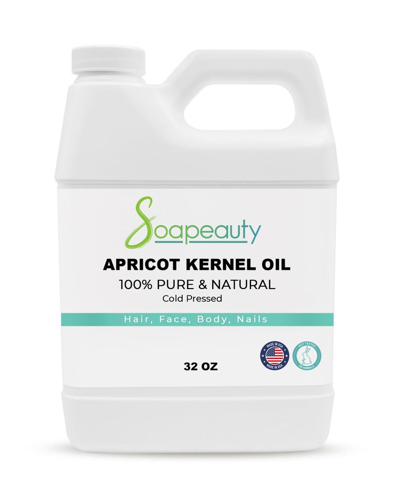Soapeauty APRICOT KERNEL OIL Cold Pressed 100% Pure Natural Apricot Oil for Skin, Face, Hair Carrier for Essential Oils, Massage | 32 OZ - Image 1