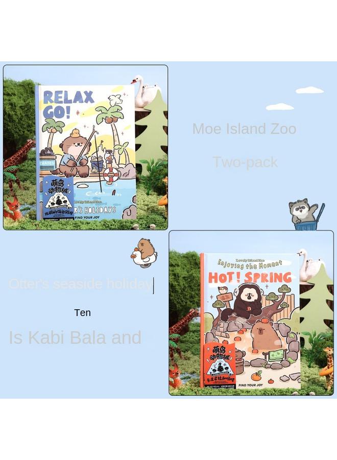 Bluejw Cartoon B6 Hand Account Hardcover Student Notes Notepad Suit High Color Value Color Page Diary Cute Hand Account - Image 1