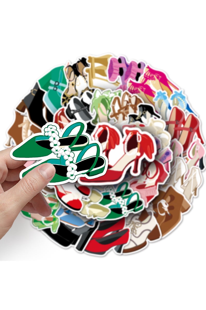 ORAINBOW 50 Pcs Fashionable High Heels Stickers for Girls Boys Teens Cartoon Waterproof Vinyl Stickers for Water Bottle Phone Laptop Cup Tablet Luggage Flasks Car Popular Cute Decals Pack - Image 2