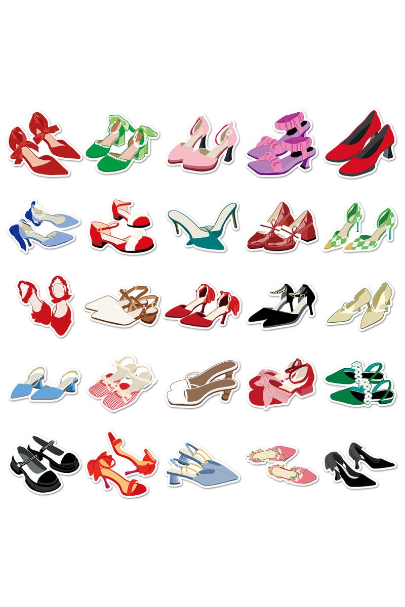 ORAINBOW 50 Pcs Fashionable High Heels Stickers for Girls Boys Teens Cartoon Waterproof Vinyl Stickers for Water Bottle Phone Laptop Cup Tablet Luggage Flasks Car Popular Cute Decals Pack - Image 4