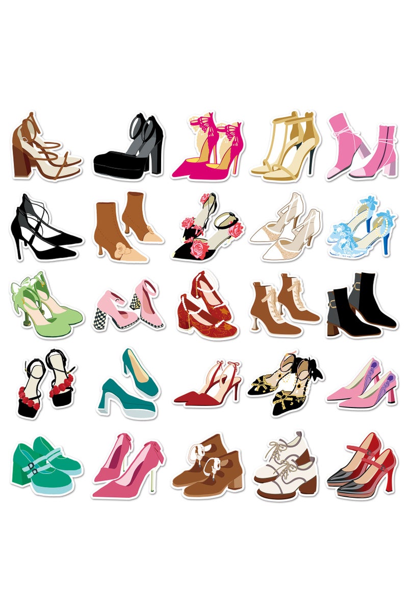 ORAINBOW 50 Pcs Fashionable High Heels Stickers for Girls Boys Teens Cartoon Waterproof Vinyl Stickers for Water Bottle Phone Laptop Cup Tablet Luggage Flasks Car Popular Cute Decals Pack - Image 3