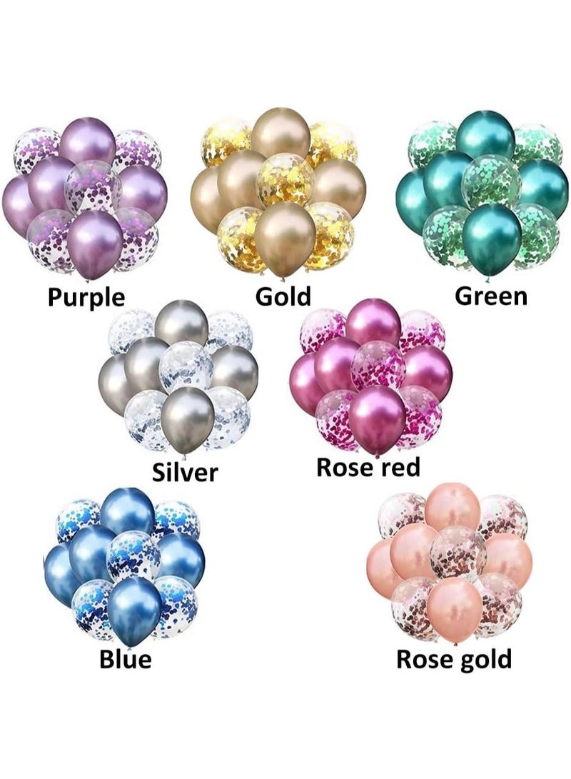 10Pcs/Set Confetti Balloon And Metallic Balloons Mixed Amazing Shinning Sight For Your Party Wedding Bedroom Decoration, One Size - Image 3