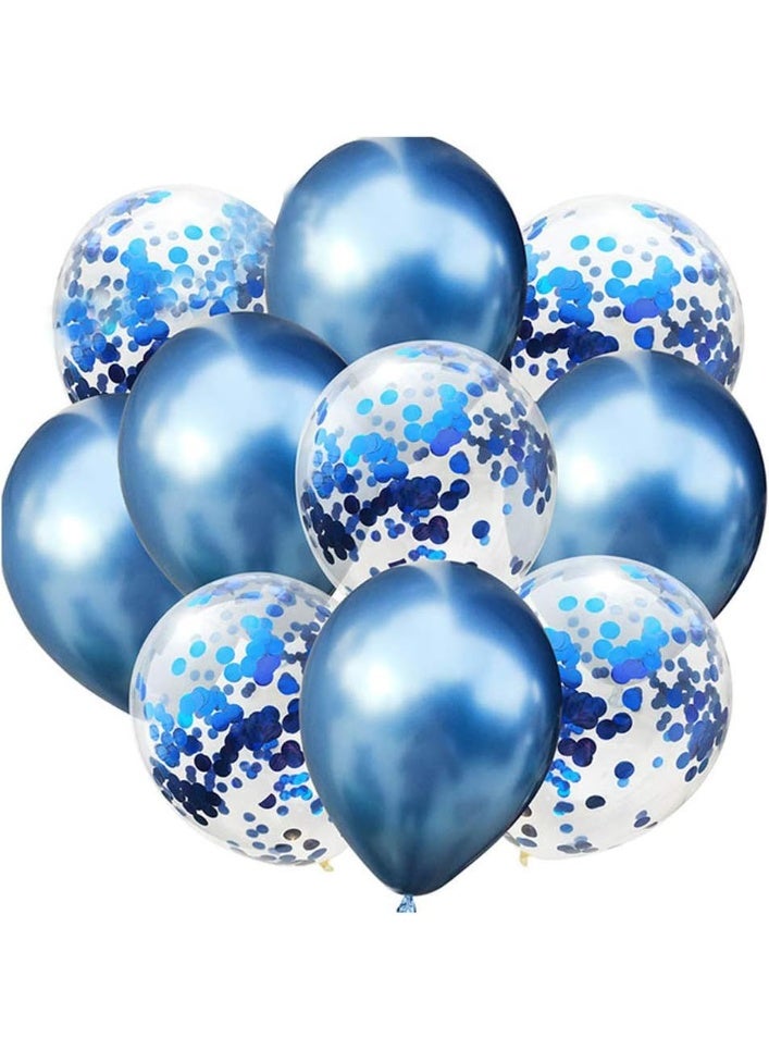 10Pcs/Set Confetti Balloon And Metallic Balloons Mixed Amazing Shinning Sight For Your Party Wedding Bedroom Decoration, One Size - Image 1