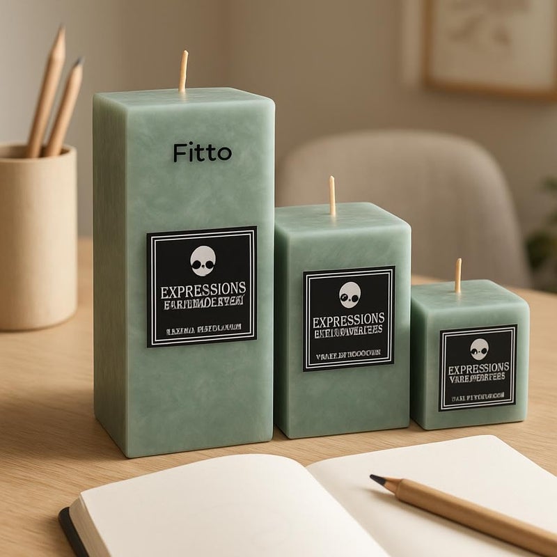 Fitto Scented Assorted Square Candles – 3pcs Home Decor Aromatherapy Candles for Relaxation, Office, Bedroom - Image 2