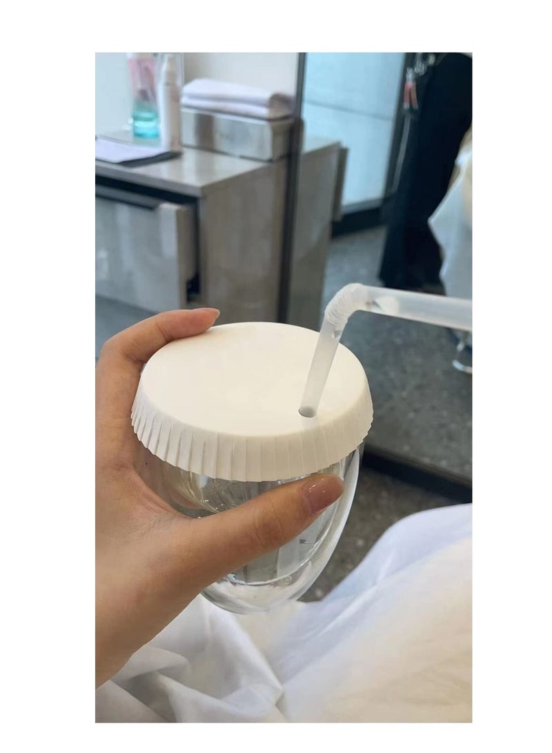 SYOSI Disposable Paper Cup Lids with Straw Hole Vent Hole, Universal Cup Cover Accessories with 7mm Straw Hole, Recycled Paper Drinking Cup Lids Covers Perfect for Hotel Coffee Bar, 100pcs 7.5 * 7.5cm - Image 2