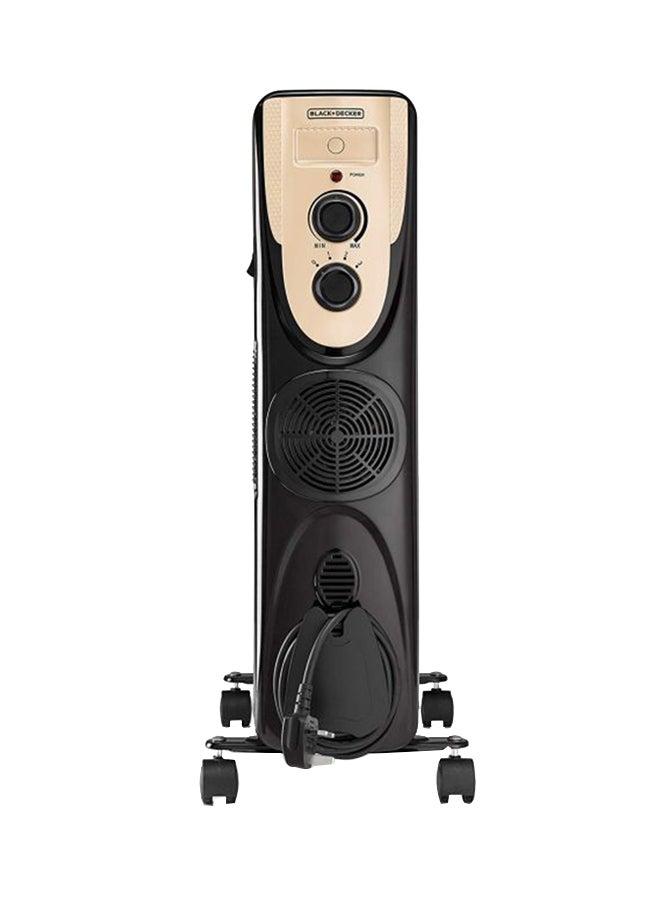 BLACK+DECKER Oil Radiator Heater With Fan Forced And 3 Heat Setting 13 Fin 2500 W OR013FD-B9 Black - Image 2
