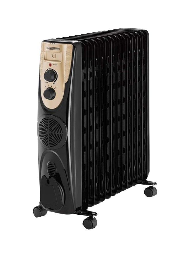 BLACK+DECKER Oil Radiator Heater With Fan Forced And 3 Heat Setting 13 Fin 2500 W OR013FD-B9 Black - Image 1