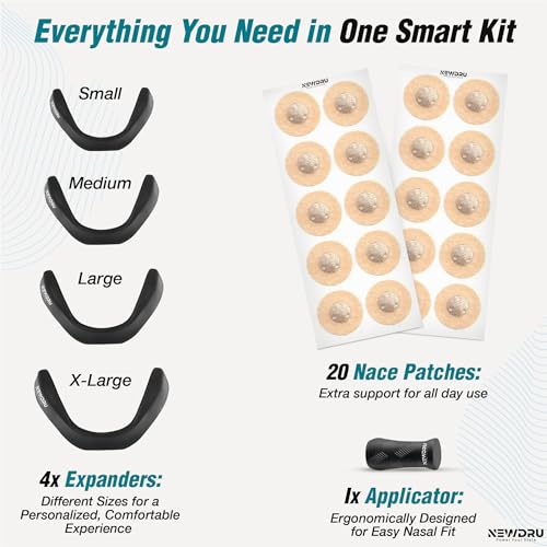 NEWDRU BreatheEase Pro – Advanced Nasal Respiratory Dilator | Magnetic Fit for Better Breathing | Sports, Sleep & Yoga Aid | Includes 4 Expanders & 15 Nose Patches - Image 2