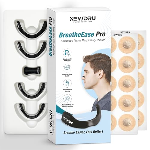 NEWDRU BreatheEase Pro – Advanced Nasal Respiratory Dilator | Magnetic Fit for Better Breathing | Sports, Sleep & Yoga Aid | Includes 4 Expanders & 15 Nose Patches - Image 1