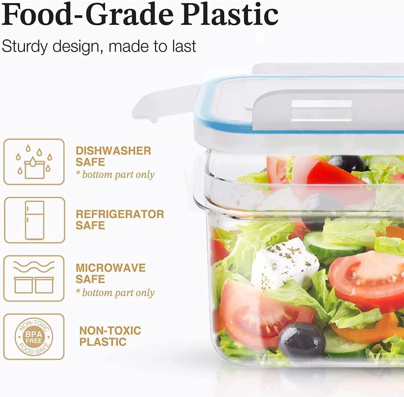 ENTITY Plastic Airtight Food Storage Containers Set With Lids, Bpa Free Kitchen Canisters For Cereal, Rice, Flour&Oats For Kitchen And Pantry Organization (Pack Of 24),Transparent - Image 5
