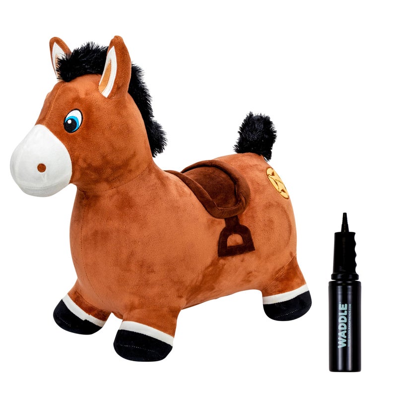 Waddle Inflatable Animal Hopper Kids Toddler Toys Bouncy Animal Hopper Hopping Plush Toy Indoor and Outdoor Pump Included Riding Toys for Boys and Girls Ages 2 and Up - Image 3