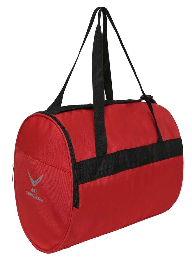 vickytransform Vicky Transform Duffle Bag 20L Polyester Lightweight Travel 2 Pockets Sports Swimming Outdoor General Purpose Fitness for Men and Women (Red) - Image 2