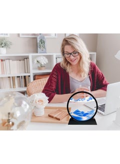 Happy Home Moving Sand Art Board, 3D Hourglass, Deep Sea Sand Scenery, Moving Sand Art Board, Circular Sand Frame, 3D Colorful Sand Decor, Comfortable Desktop for Home Office (7 Inch, Blue)  - Image 4