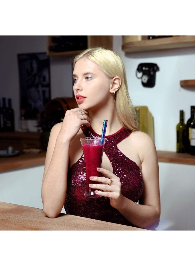 ALINK 6-Pack Stainless Steel Metal Boba Straws, Extra Wide Colored Reusable Smoothie Straws with Cleaning Brush & Carrying Case - Image 4