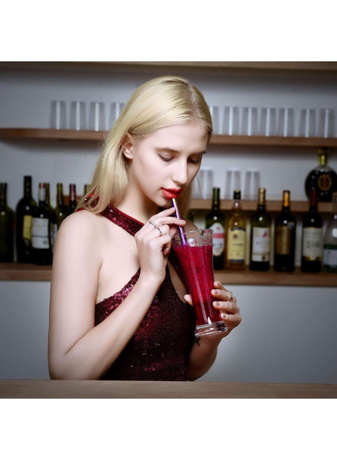 ALINK 6-Pack Stainless Steel Metal Boba Straws, Extra Wide Colored Reusable Smoothie Straws with Cleaning Brush & Carrying Case - Image 5