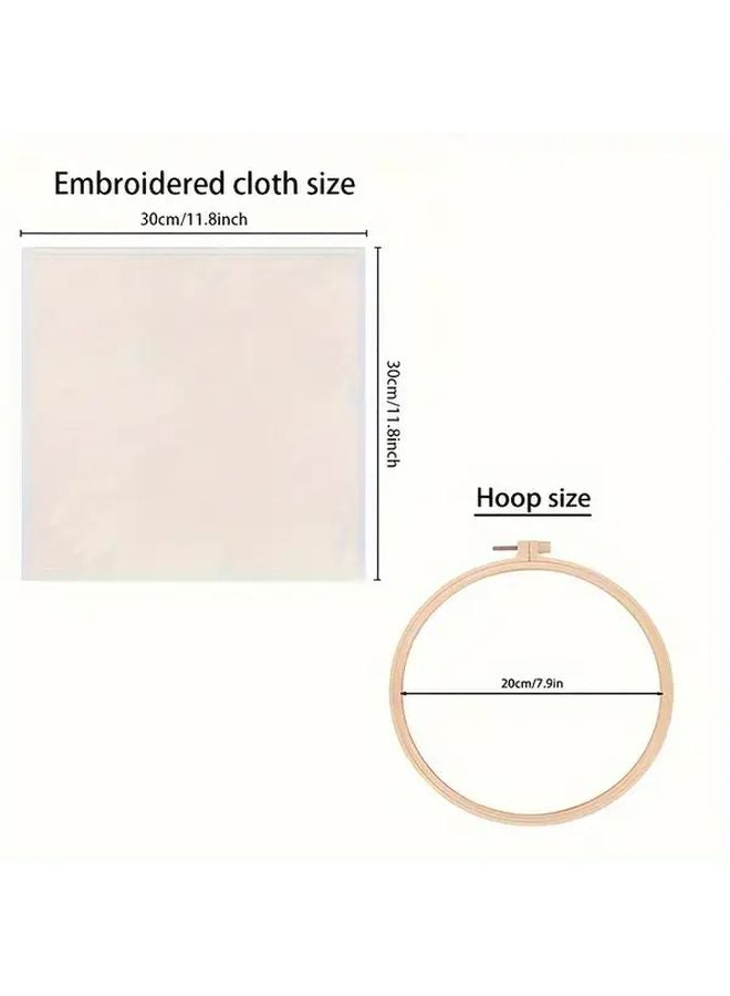 طقم التطريح الزهري للمبتدئين مع طوق وحقيبة 20x20 سم ديكور منزلي DIY - Image 4