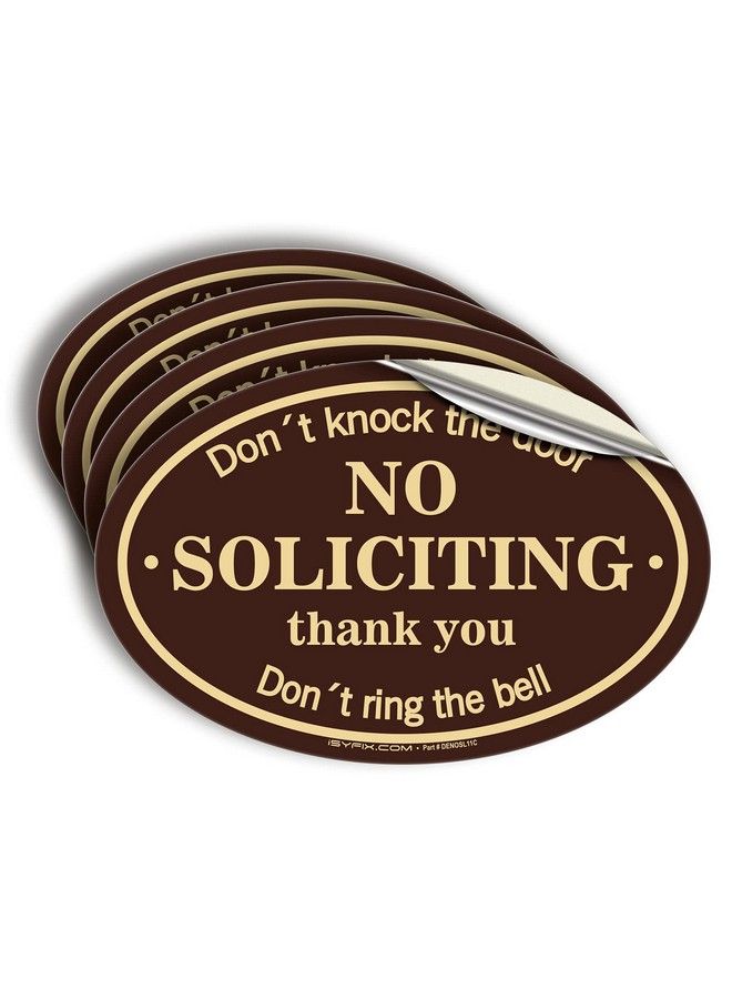 iSYFIX No Soliciting Sign Sticker For House Home & Business 4 Pack 7X4.6 Inch Premium Selfadhesive Vinyl Laminated For Ultimate Uv Weather Scratch Water And Fade Resistance Indoor & Outdoor  - Image 1