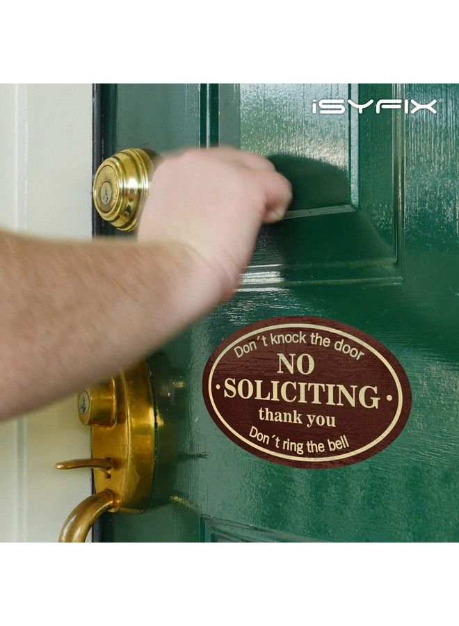 iSYFIX No Soliciting Sign Sticker For House Home & Business 4 Pack 7X4.6 Inch Premium Selfadhesive Vinyl Laminated For Ultimate Uv Weather Scratch Water And Fade Resistance Indoor & Outdoor  - Image 5