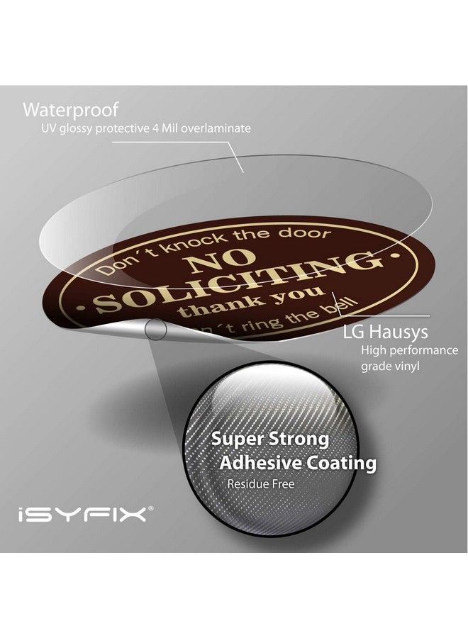 iSYFIX No Soliciting Sign Sticker For House Home & Business 4 Pack 7X4.6 Inch Premium Selfadhesive Vinyl Laminated For Ultimate Uv Weather Scratch Water And Fade Resistance Indoor & Outdoor  - Image 4