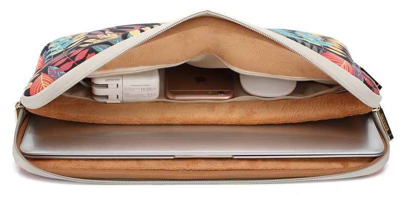 KAYOND Canvas Water-Resistant for 14-14.1 Inch Laptop Sleeve Case Bag (14-14.1 Inches, Forest Series Black) - Image 5