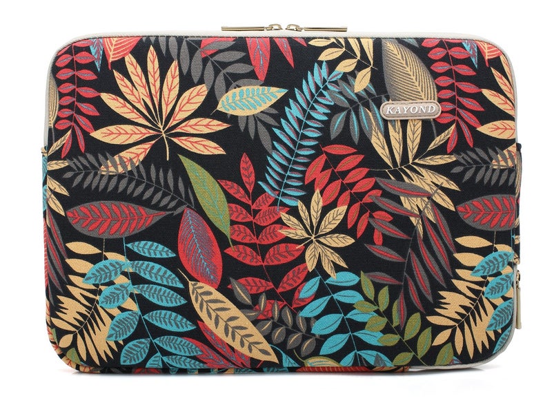 KAYOND Canvas Water-Resistant for 14-14.1 Inch Laptop Sleeve Case Bag (14-14.1 Inches, Forest Series Black) - Image 2