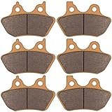 Zinger Zinger Brake Pads for Harley Davidson,2 Front + 1 Rear Replacement Semi-Sintered V-Pads Brake Pads,Fits 00-07 Harley  - Image 1