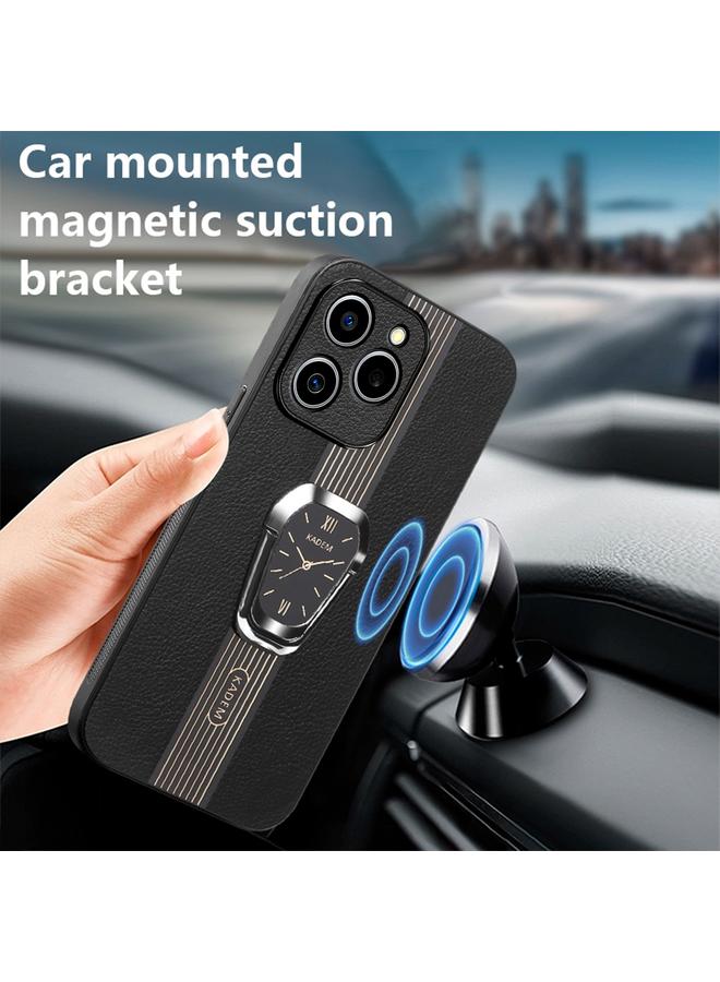 S-TOP Case For Realme C61 Magnetic Litchi Leather Back Phone Case with Holder - Image 2