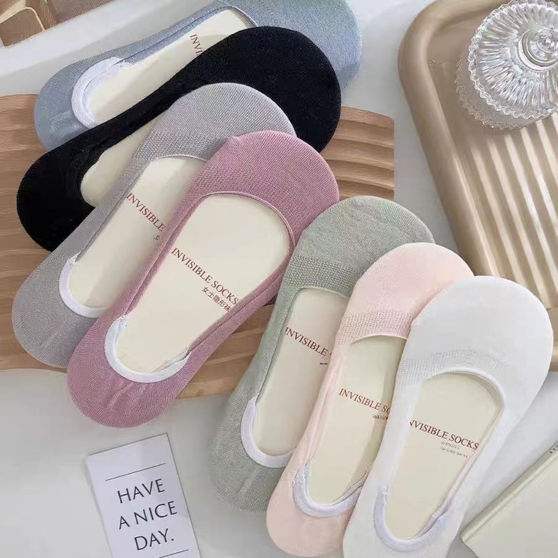 Womens Invisible No-Slip Low-Cut Liner Socks Black - Image 4