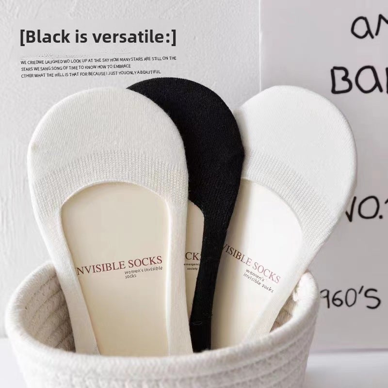 Womens Invisible No-Slip Low-Cut Liner Socks Black - Image 5