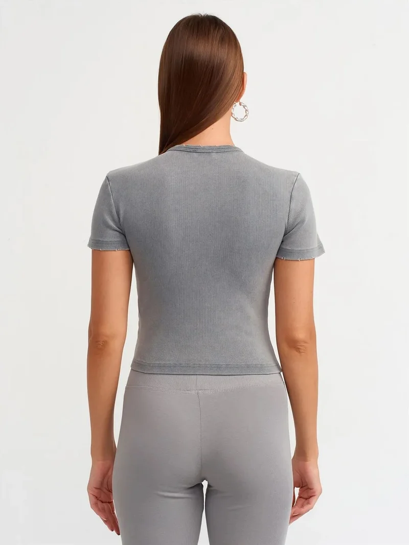 ديلفين DILVIN Women's Slim Fit Crop T-Shirt