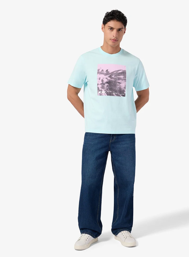 Calvin Klein Jeans  Floral print Graphic Short Sleeve T-Shirt for Men | Best Price UAE