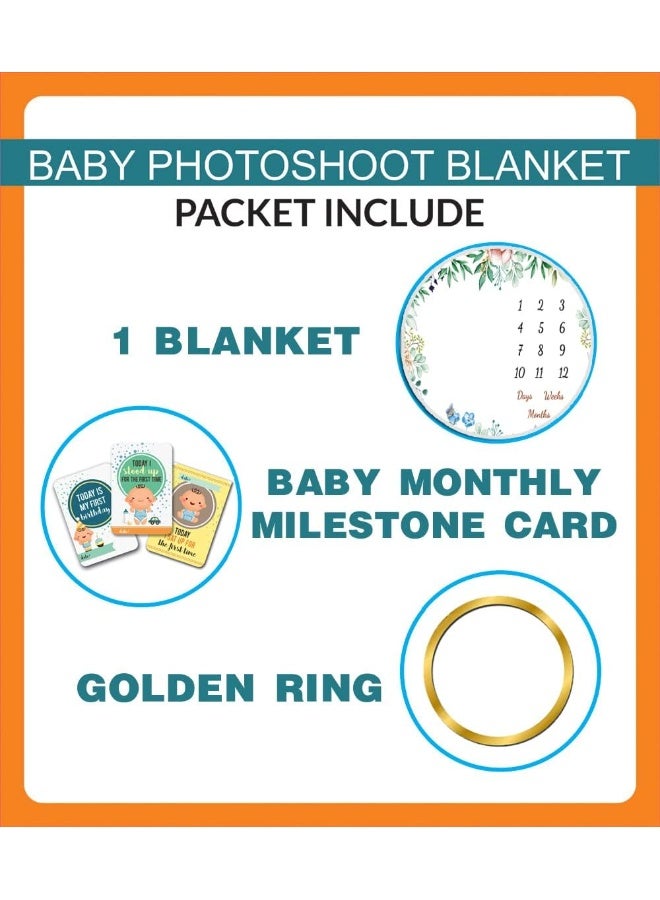 Custom Catch Baby Milestone Blanket | 1 to 12 Months | Best for Newborn Boy & Girl, Multicolor, Cotton, Skin Friendly - Image 3