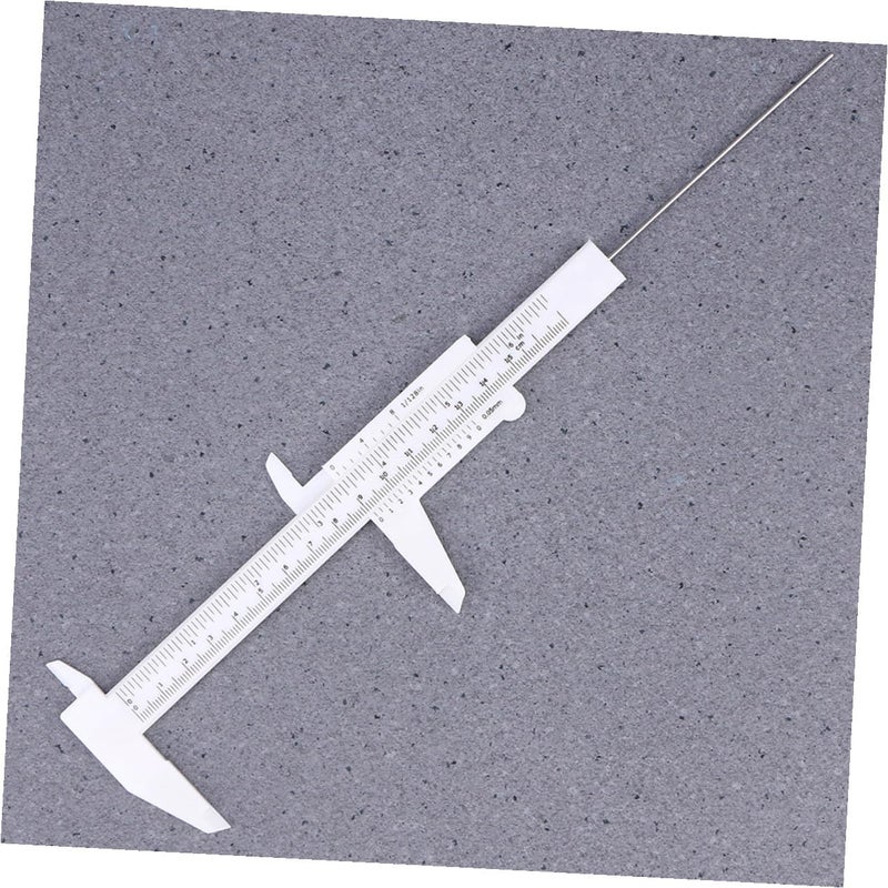 4 قطع ميكرومتر بلاستيكي صغير، مسطرة قياس منزلقة محمولة، أداة قياس بيضاء - Image 4