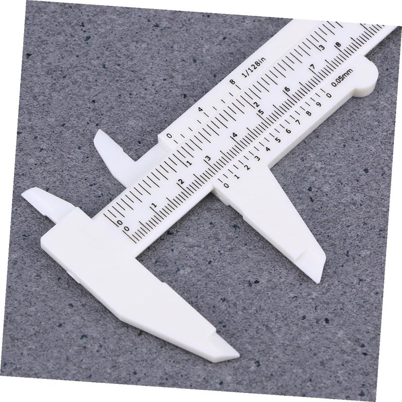 4 قطع ميكرومتر بلاستيكي صغير، مسطرة قياس منزلقة محمولة، أداة قياس بيضاء - Image 3