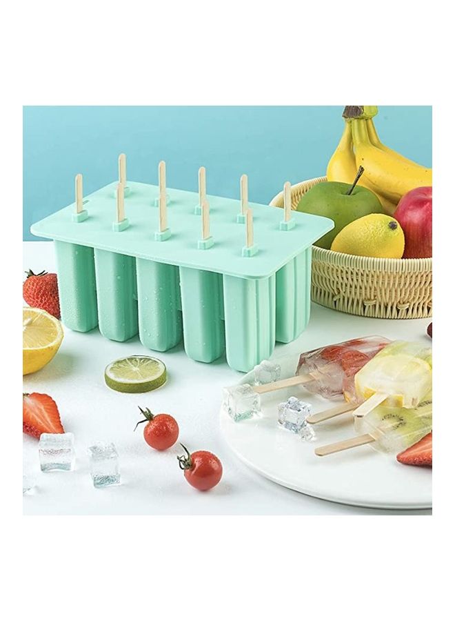 NIBEMINENT 10-Grid Silicone Ice Cream Mold green 20*14*12.8cm - Image 4