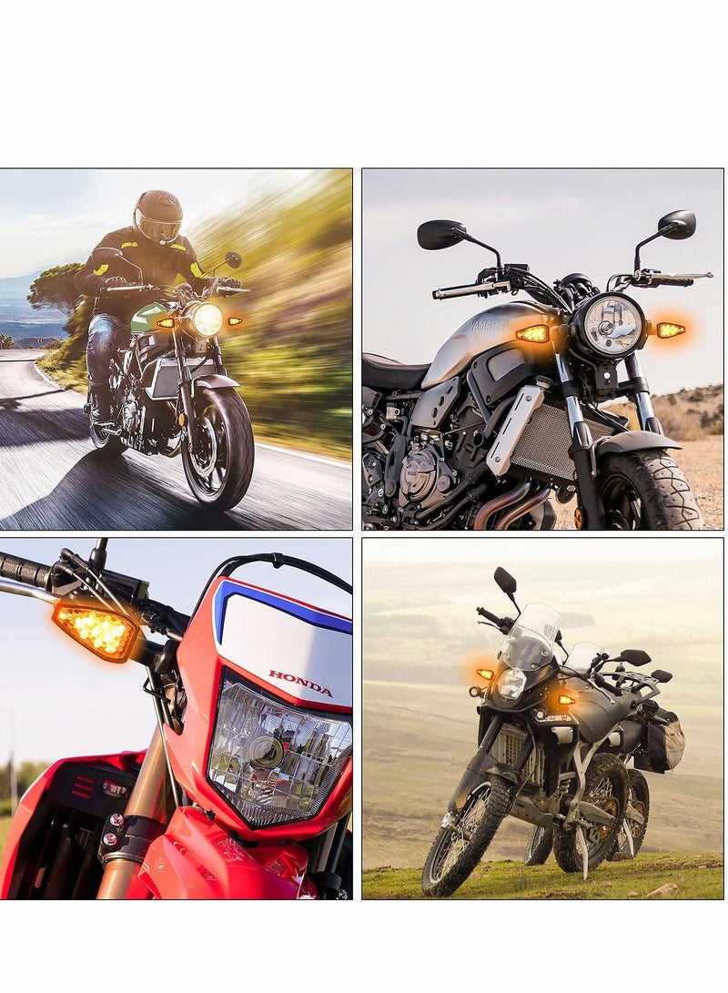 Loquat Motorcycle Turn Signal Lights, 4 Pcs 12V Universal Motorbike LED Indicator Blinker Amber Lamp Mini Stalk Arrow Light Front Rear Lights for Motorcycles - Image 5
