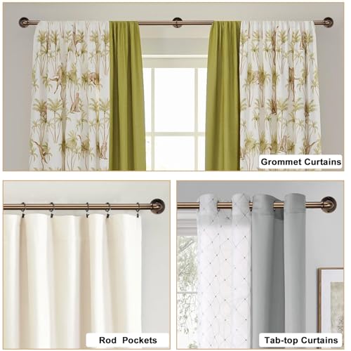 WORLD RODS Industrial Curtain Rods 18 to 120 in,Blackout Curtain Rod,Adjustable Length,1 in Diameter Pipe,Wall or Ceiling Mounted,for Bedroom and Living Room (Antique Brass18” to 120”) - Image 2