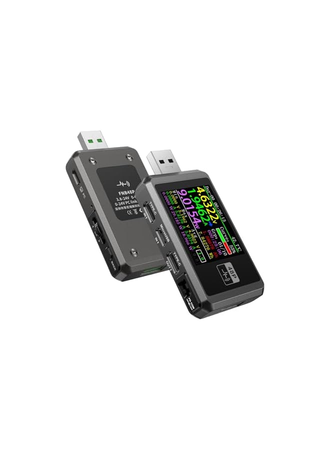 promass USB Tester 4-24V, USB Power Multimeter 0-6.5A 0-156W, Voltage Current Power Tester Multimeter, Fast Charg Detection Capacity Measurement, PD2.0 PD3.0 QC2.0 QC3.0 - Image 2