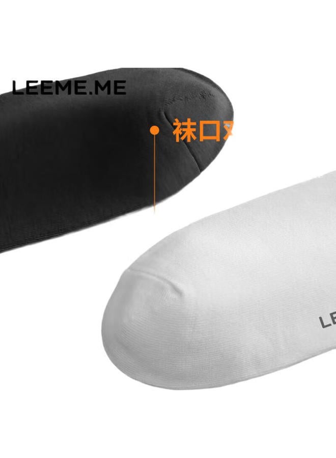 Leeme.Me Li Mi [Deodorizing And Antibacterial] Men'S Socks, Spring And Summer, Odor-Resistant, Mid-Calf Socks, Ribbed Short Socks, 4 Black - Image 2
