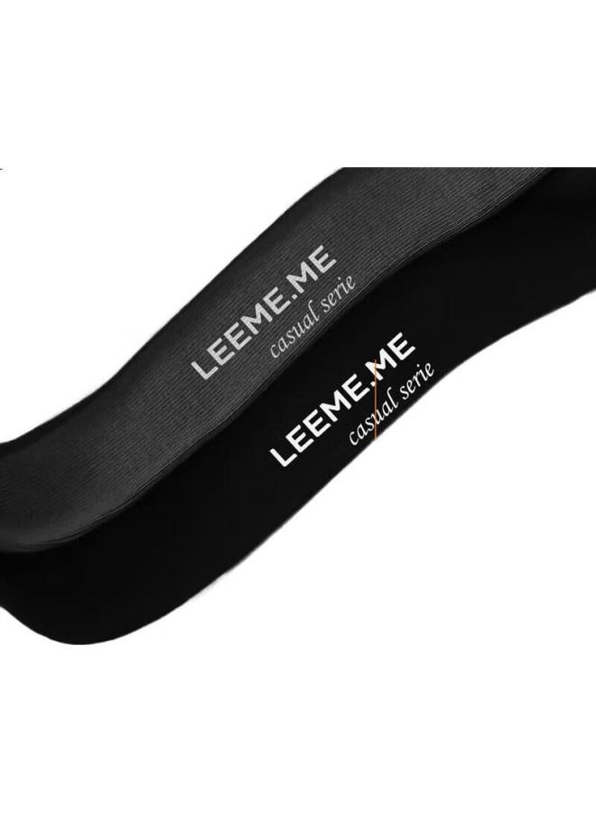 Leeme.Me Li Mi [Deodorizing And Antibacterial] Men'S Socks, Spring And Summer, Odor-Resistant, Mid-Calf Socks, Ribbed Short Socks, 4 Black - Image 1