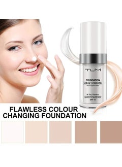 TLM TLM Colour Changing Foundation for Different Skin Tone, Foundation Makeup Base Nude Face Liquid Full Coverage Concealer, TLM Concealer Cover Cream  - Image 2