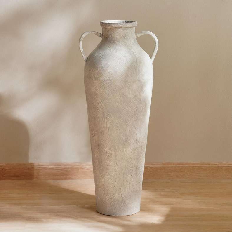 Pan Home Rezar Metal Vase 28x25x70cm - Beige - 112FHB9900407 - Image 4