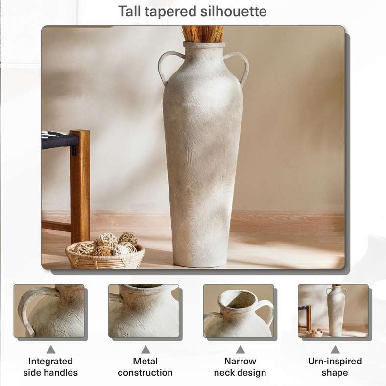 Pan Home Rezar Metal Vase 28x25x70cm - Beige - 112FHB9900407 - Image 5