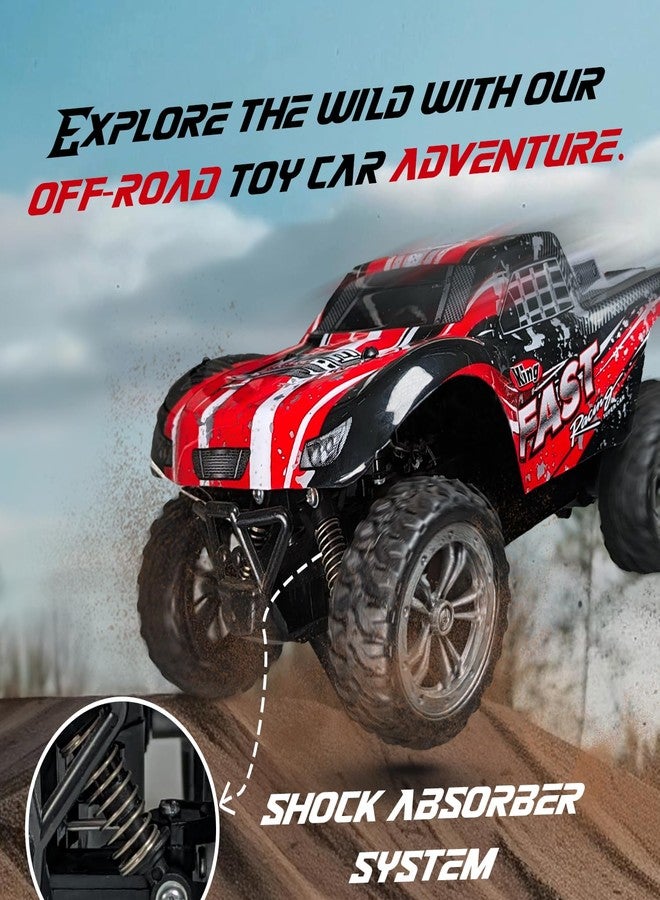 KIPA GAMING Remote Control RC Car, High Speed Off-Road Monster Truck, 1:16 Scale, Red and Black, USB Rechargeable (Rowdy Roadie - Red) - Image 2